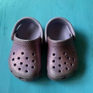 Toddler purple glitter CROCS